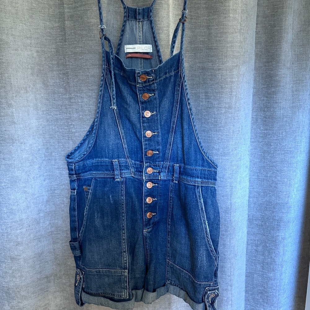Pilcro Denim Button-Up Overalls